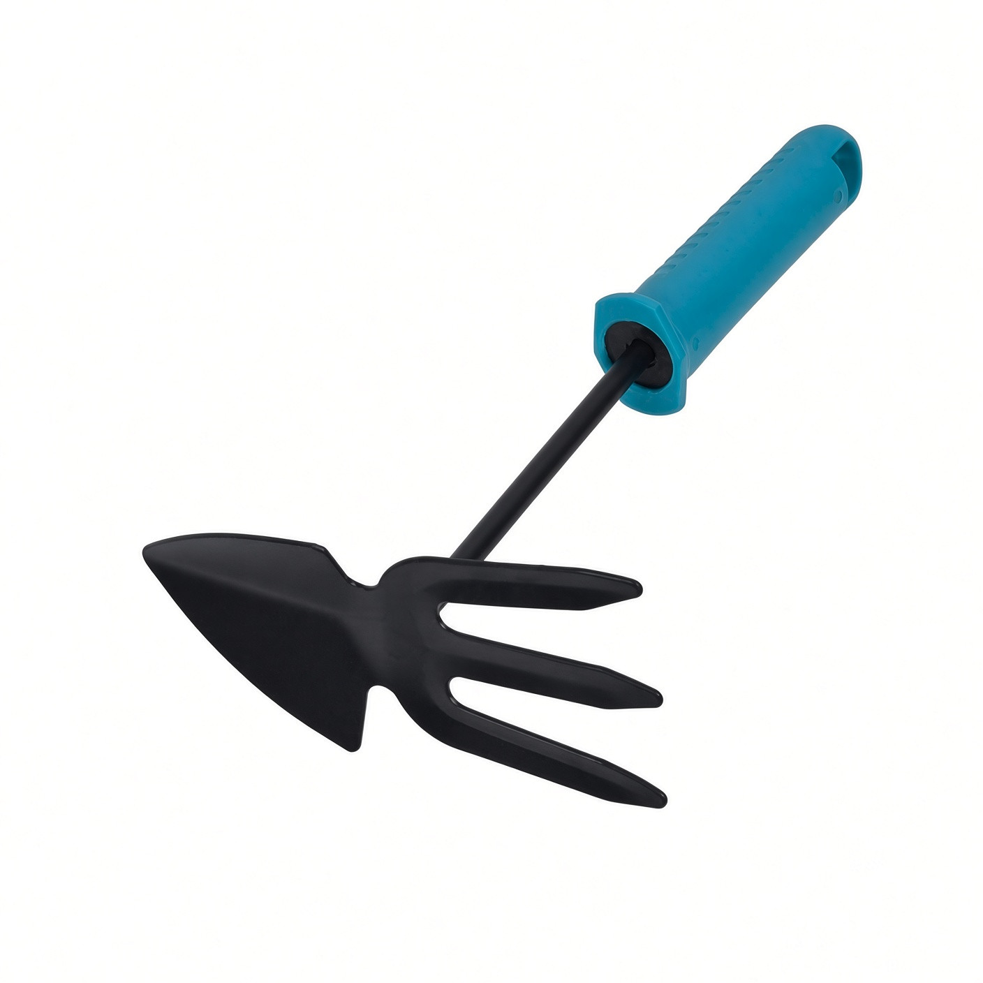Sapa Dubla de Gradina Metalica cu Maner Albastru 25cm