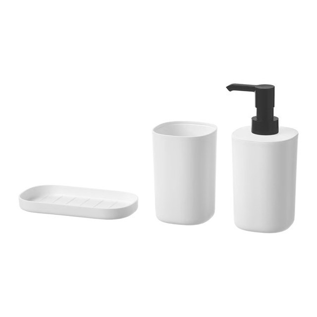 Set accesorii baie, 3 piese, alb