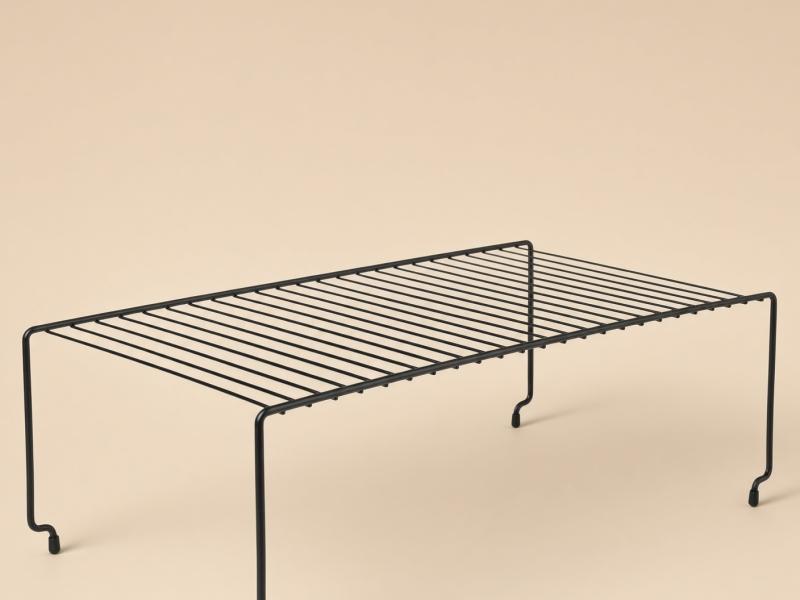 Raft Metalic Stivuibil Negru 45x23x15cm