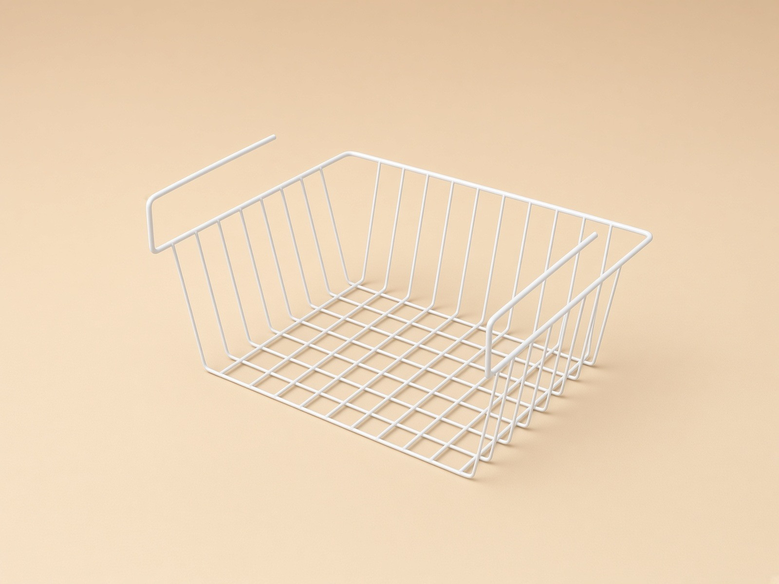 Raft Suspendabil Metalic Alb 32x26x15cm