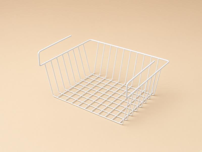 Raft Suspendabil Metalic Alb 32x26x15cm