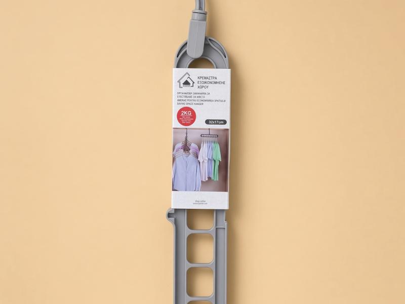 Organizator Umerase din Plastic Gri pentru 9 Umerase 33x17cm