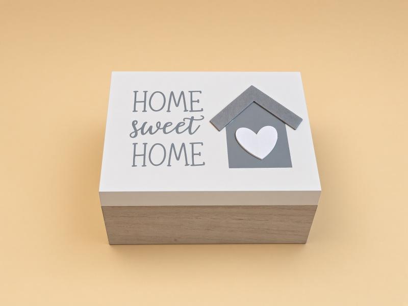 Cutie de Depozitare din Lemn "Home Sweet Home" 19.5x14.5x10cm