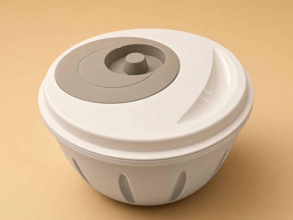 Uscator din Plastic Alb Taupe pentru Salata Ø25x14.5cm - 4.5L