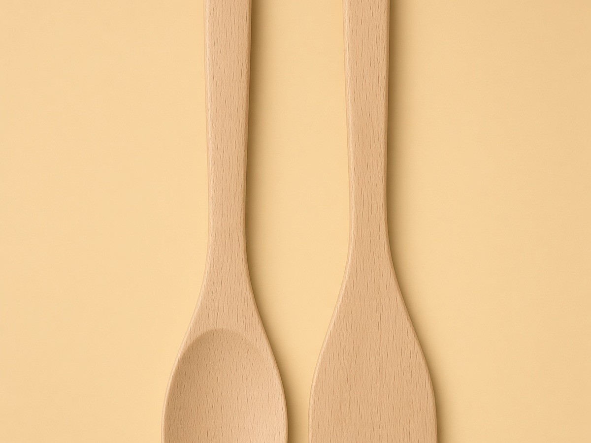 Set lingura cu spatula lemn 30 cm